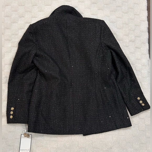 Bagatelle Black Metallic Tweed One-Button Blazer. - Picture 9 of 9